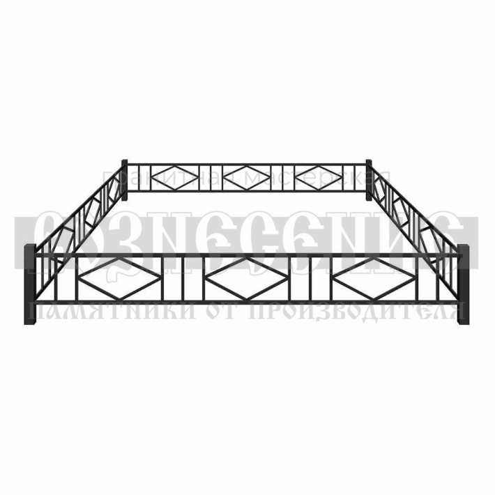 Металлическая ограда на могилу № 12