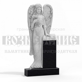Резной памятник ангел № 10